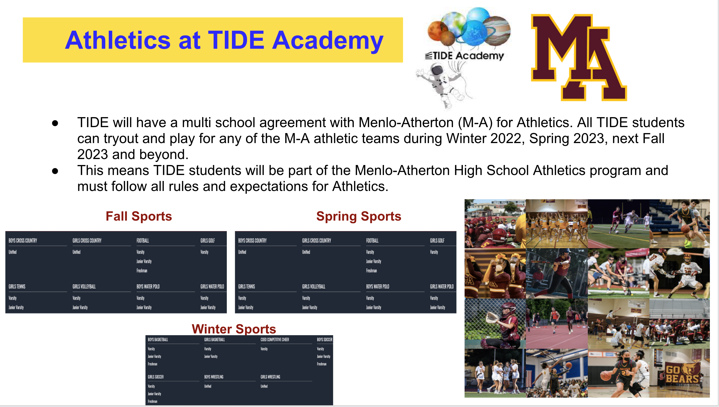 Athletics at TIDE