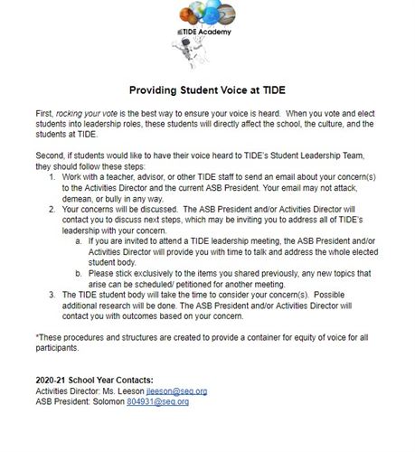 Providing Student Voice at TIDE Academy -  A small high school in menlo park